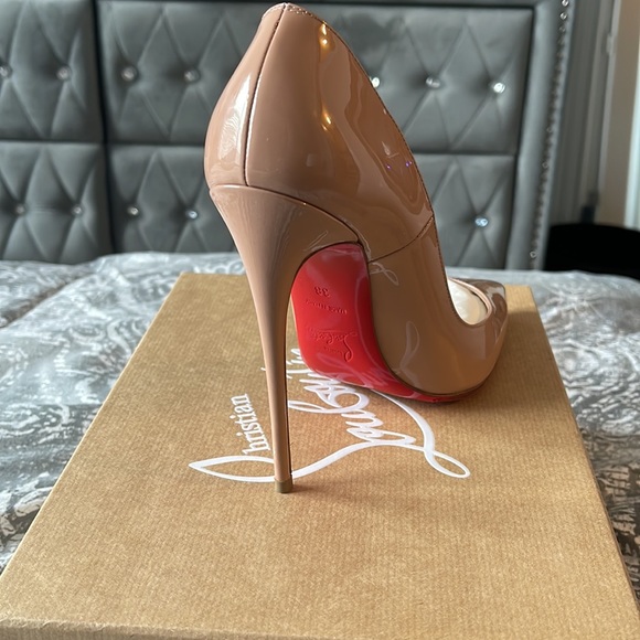 Authentic Christian Louboutin So Kate 120 Patent NUDE size 38 - Picture 2 of 8